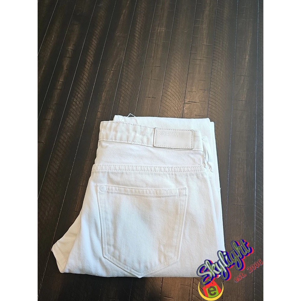 H&M Women Conscious & Denim 25 White Girlfriend Jeans Ankle‎ Distressed 28 x 26